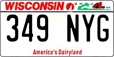 WI license plate 349NYG