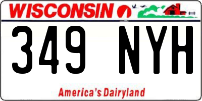 WI license plate 349NYH