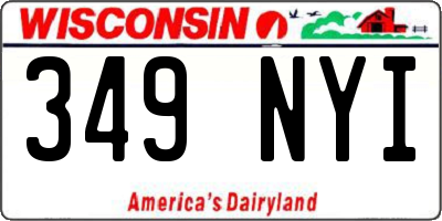 WI license plate 349NYI