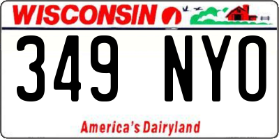 WI license plate 349NYO