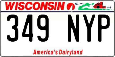 WI license plate 349NYP