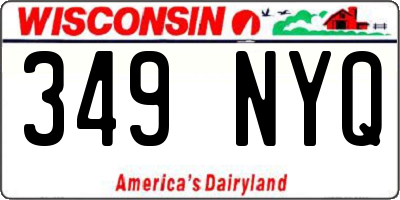WI license plate 349NYQ