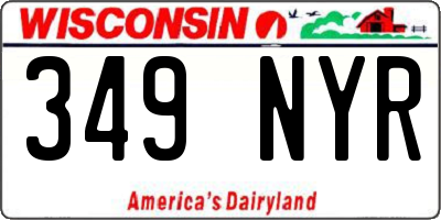 WI license plate 349NYR