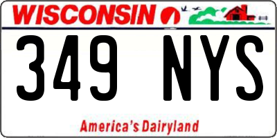 WI license plate 349NYS