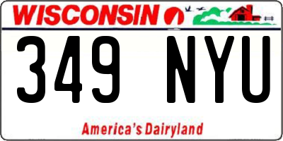 WI license plate 349NYU
