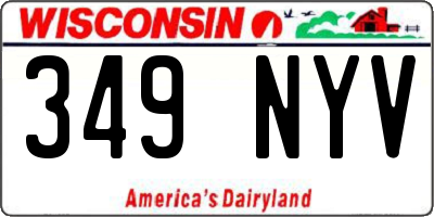 WI license plate 349NYV