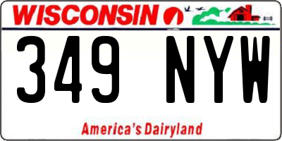 WI license plate 349NYW