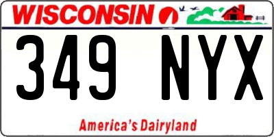WI license plate 349NYX