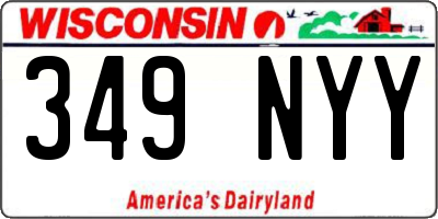 WI license plate 349NYY