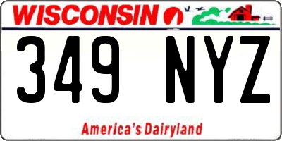 WI license plate 349NYZ
