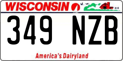 WI license plate 349NZB