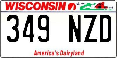 WI license plate 349NZD