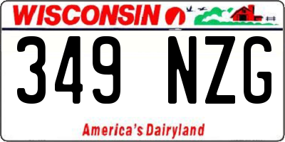 WI license plate 349NZG