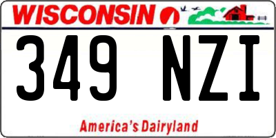 WI license plate 349NZI
