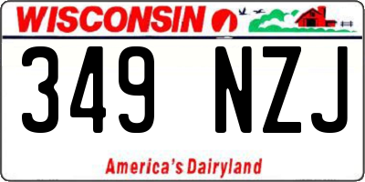 WI license plate 349NZJ