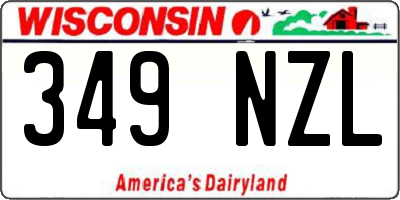 WI license plate 349NZL