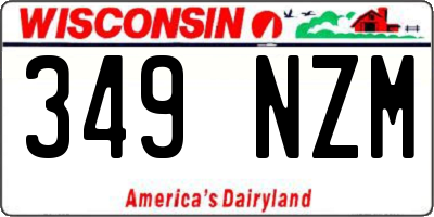 WI license plate 349NZM