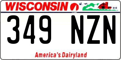 WI license plate 349NZN