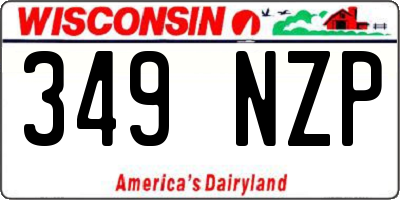 WI license plate 349NZP