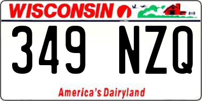WI license plate 349NZQ