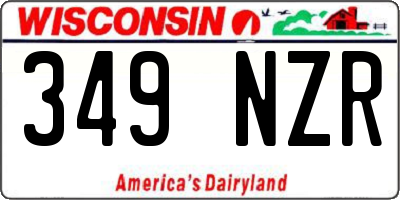 WI license plate 349NZR