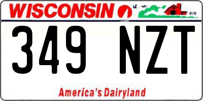 WI license plate 349NZT