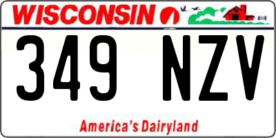 WI license plate 349NZV