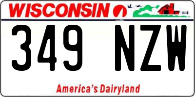 WI license plate 349NZW