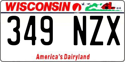 WI license plate 349NZX