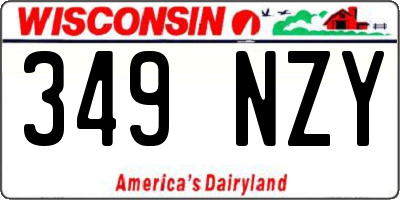 WI license plate 349NZY