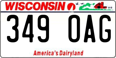 WI license plate 349OAG