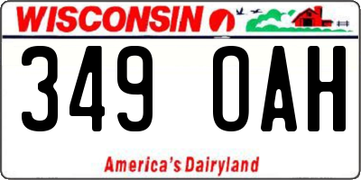 WI license plate 349OAH