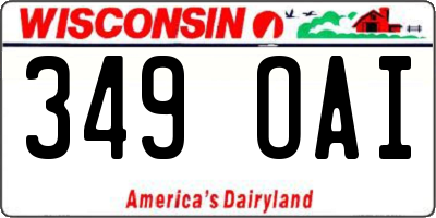 WI license plate 349OAI