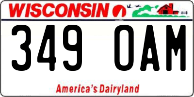 WI license plate 349OAM
