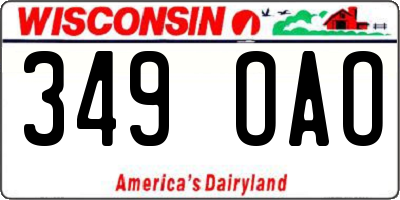 WI license plate 349OAO