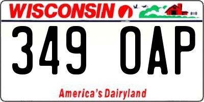 WI license plate 349OAP