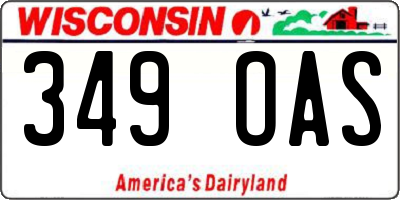 WI license plate 349OAS