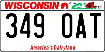 WI license plate 349OAT