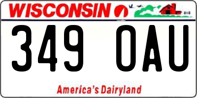 WI license plate 349OAU