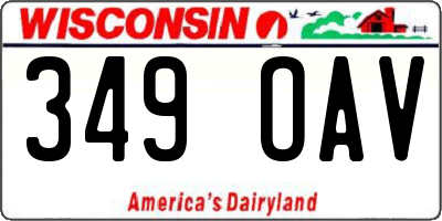 WI license plate 349OAV