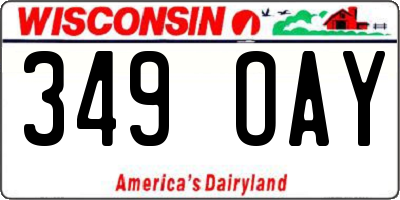 WI license plate 349OAY