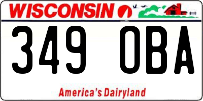 WI license plate 349OBA