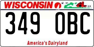 WI license plate 349OBC