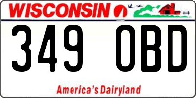 WI license plate 349OBD
