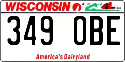 WI license plate 349OBE