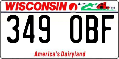 WI license plate 349OBF
