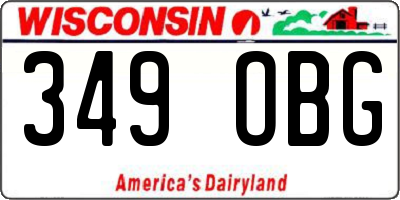 WI license plate 349OBG