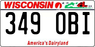 WI license plate 349OBI