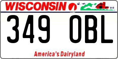 WI license plate 349OBL