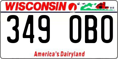 WI license plate 349OBO